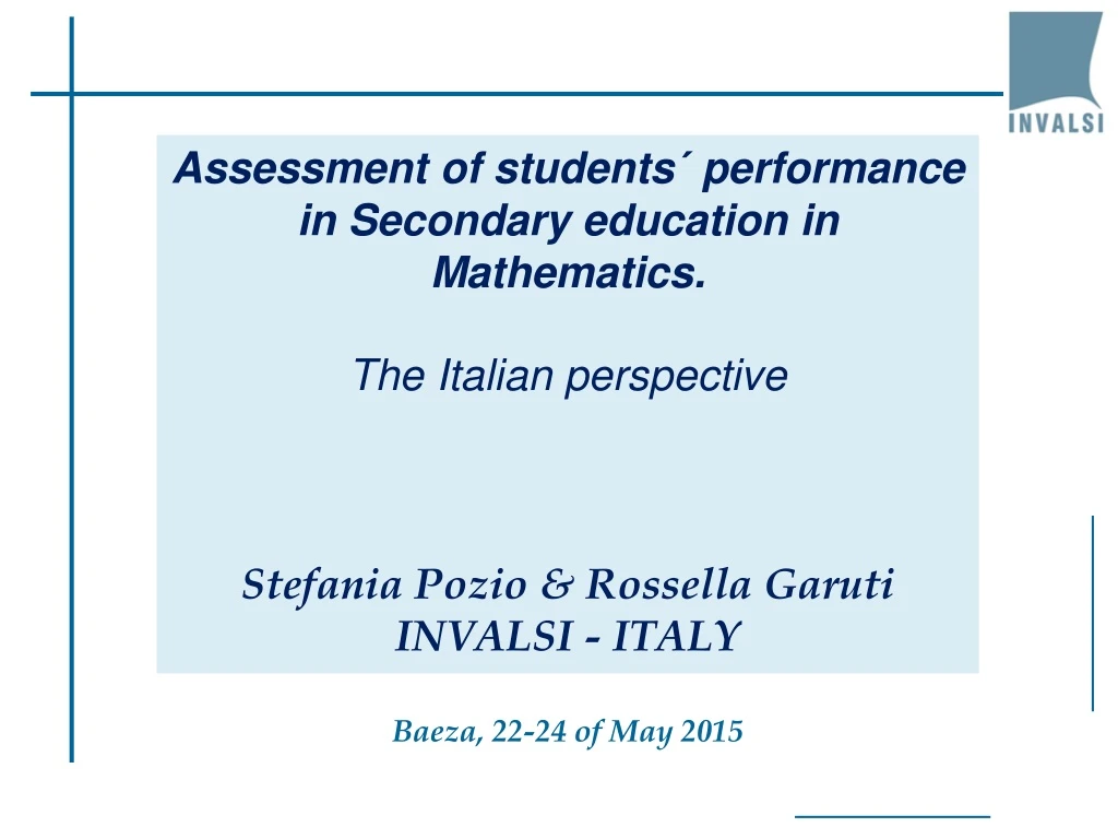 assessment of students performance in secondary