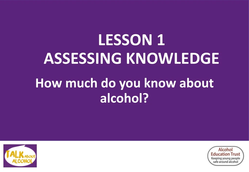 lesson 1 assessing knowledge