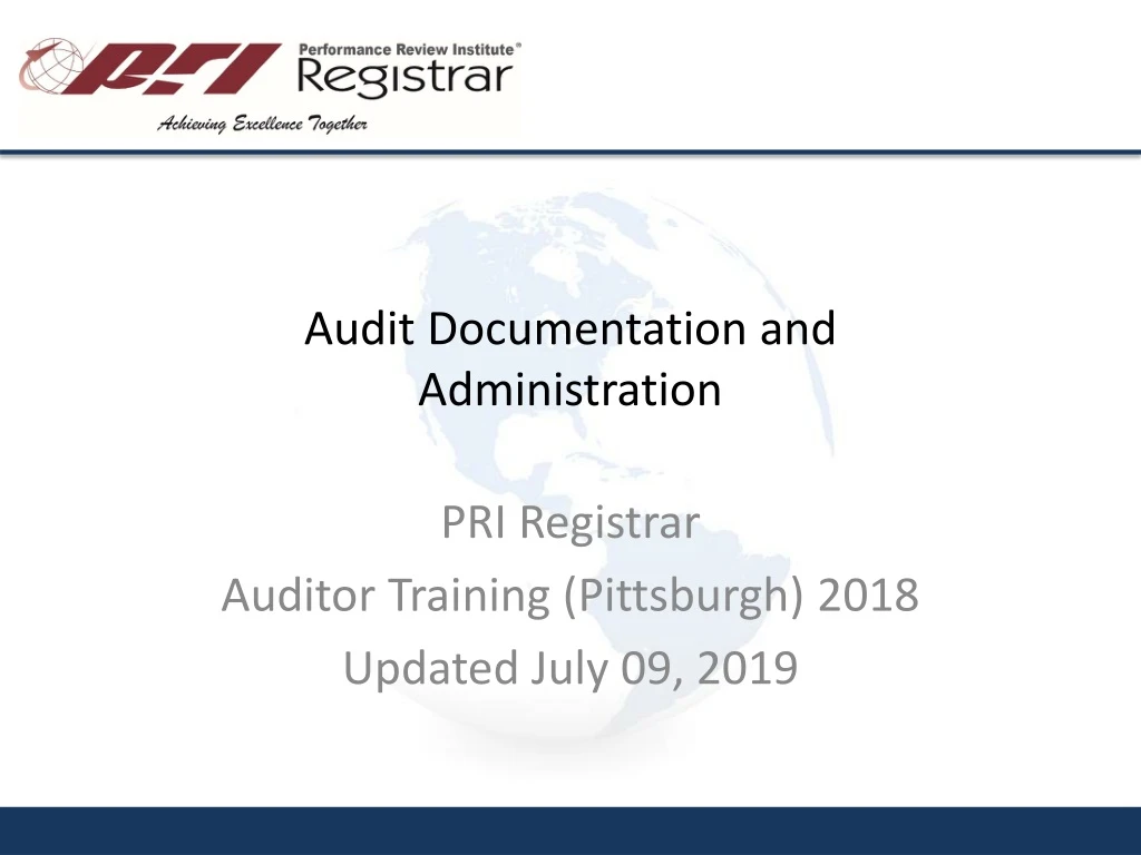 audit documentation and administration