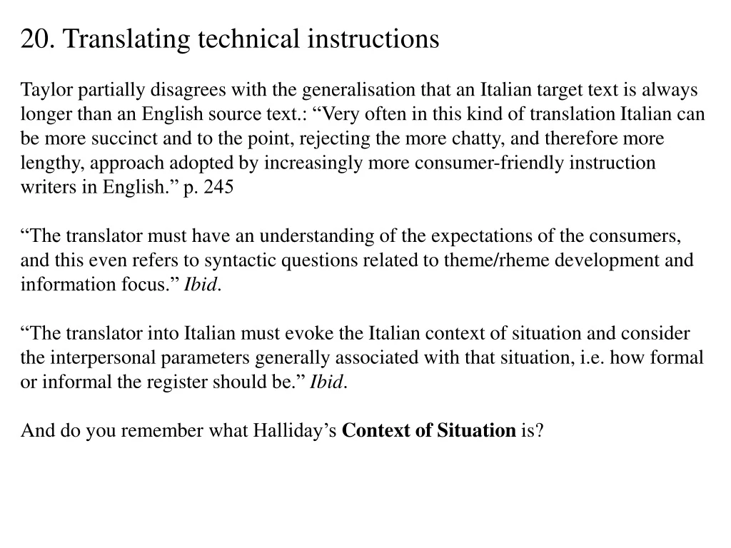 20 translating technical instructions taylor