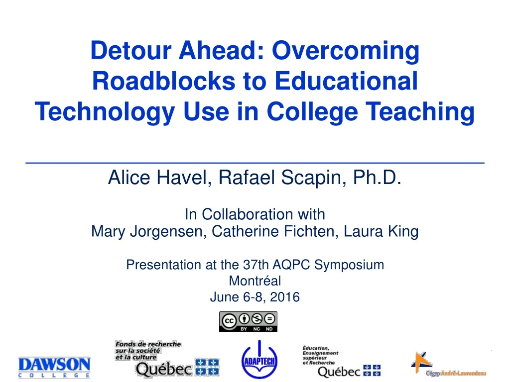 detour ahead overcoming roadblocks to educational technology use in college teaching