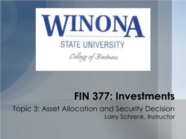 FIN 377: Investments