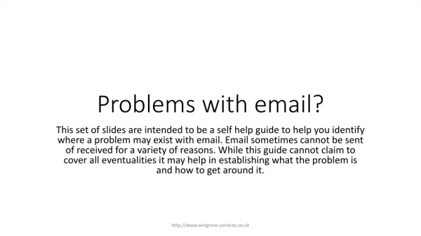 Problems with email?
