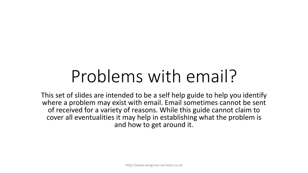 problems with email
