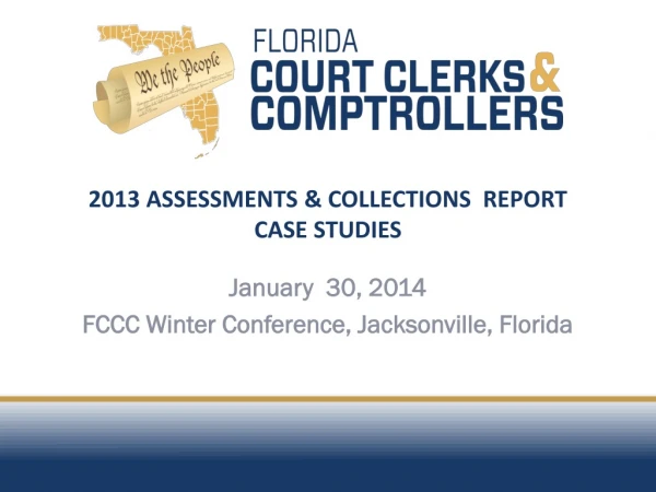 2013 ASSESSMENTS &amp; COLLECTIONS REPORT CASE STUDIES