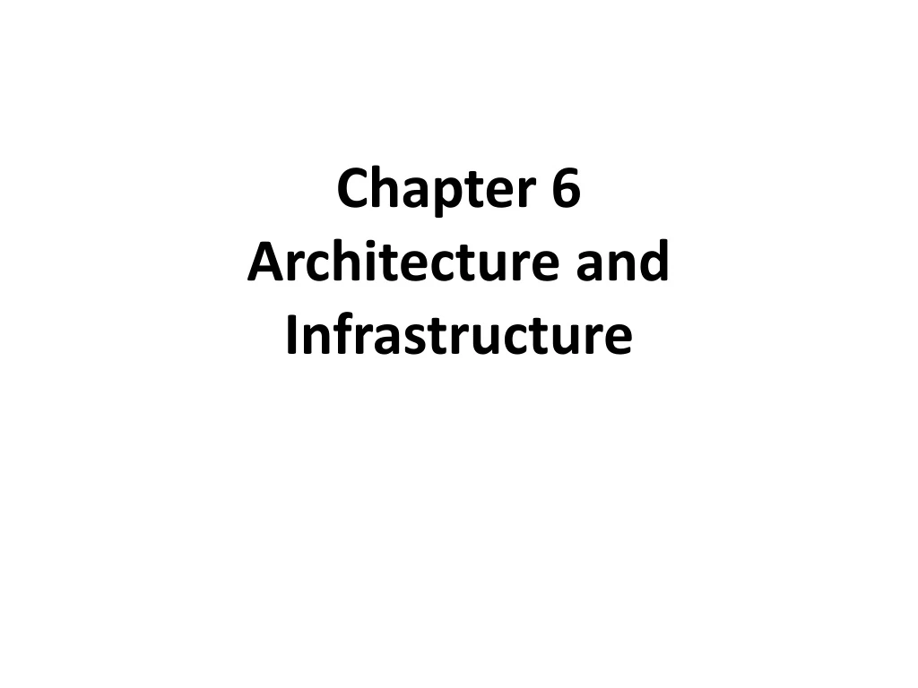 chapter 6 architecture and infrastructure