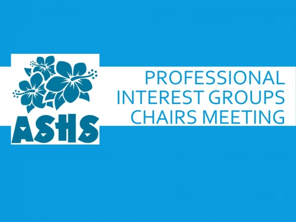 Professional Interest Groups Chairs Meeting