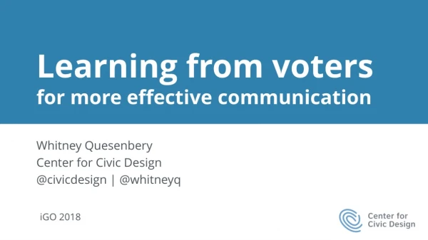 Learning from voters for more effective communication