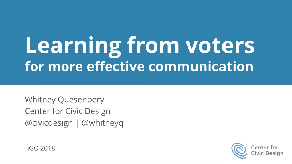 learning from voters for more effective communication