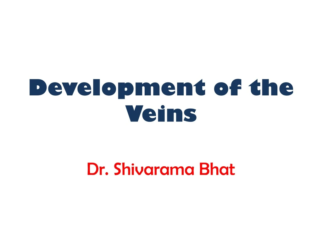 development of the veins