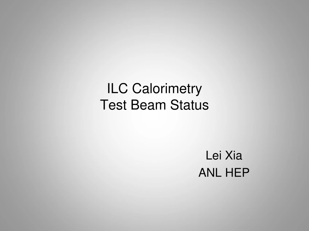 ilc calorimetry test beam status