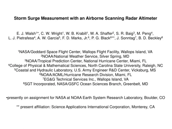 Storm Surge Measurement with an Airborne Scanning Radar Altimeter