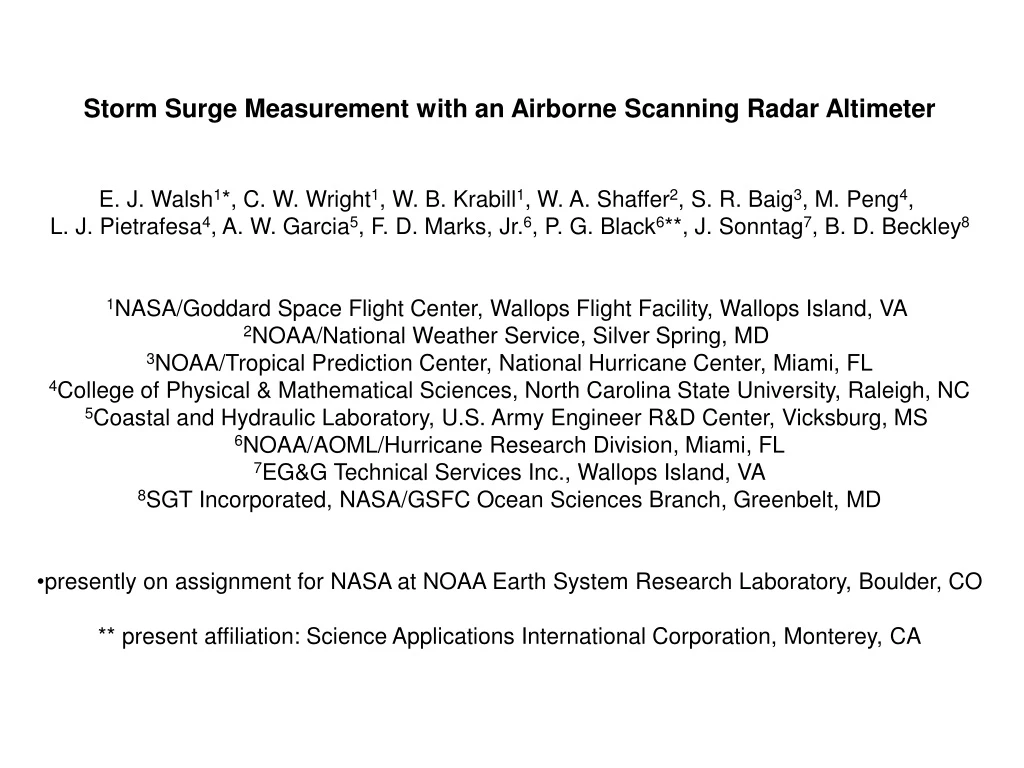 storm surge measurement with an airborne scanning