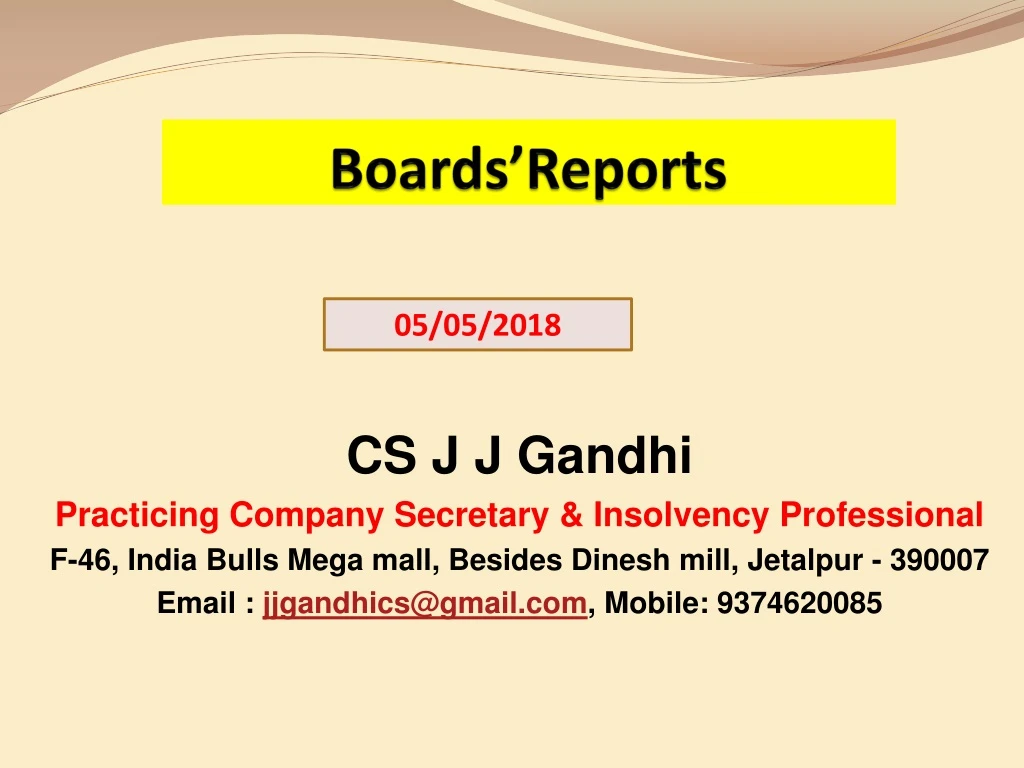 boards reports