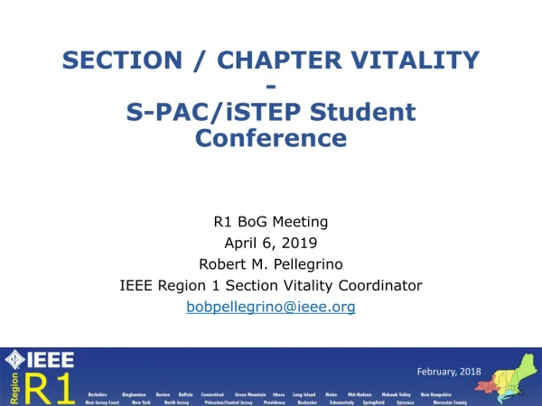 SECTION / CHAPTER VITALITY - S-PAC/iSTEP Student Conference