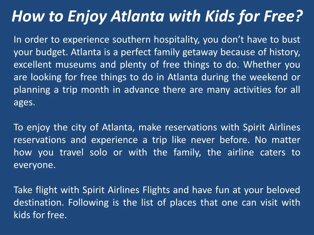 how to enjoy atlanta with kids for free