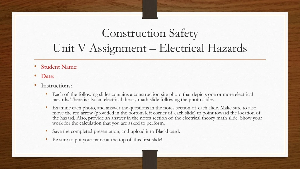 construction safety unit v assignment electrical hazards