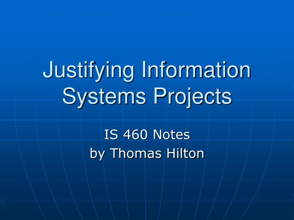 justifying information systems projects