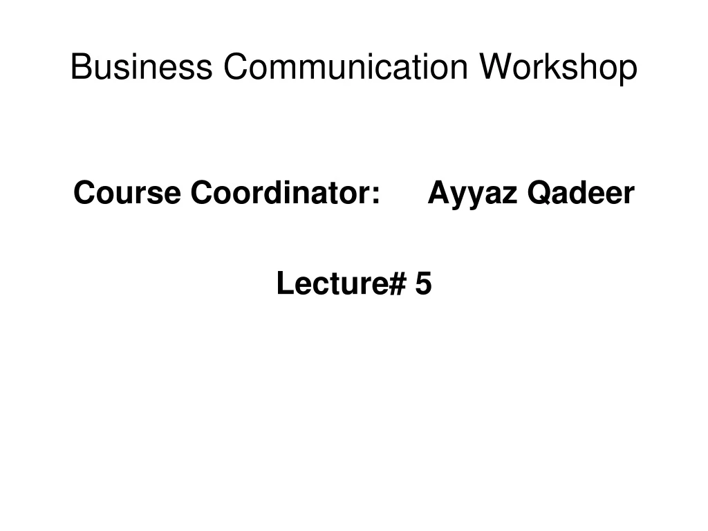 business communication workshop