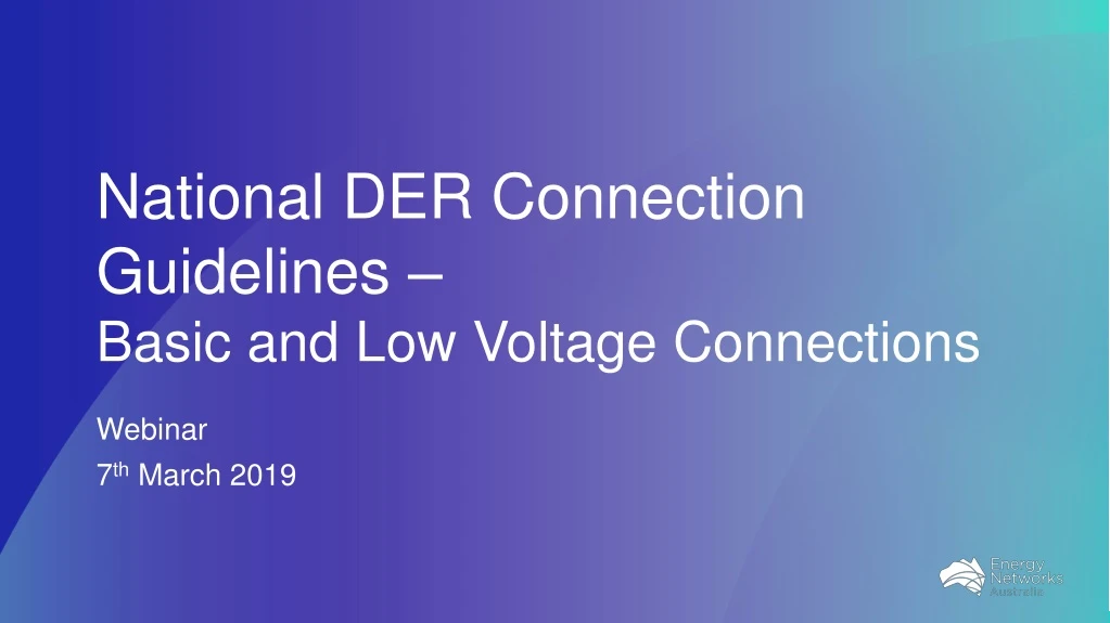 national der connection guidelines basic and low voltage connections