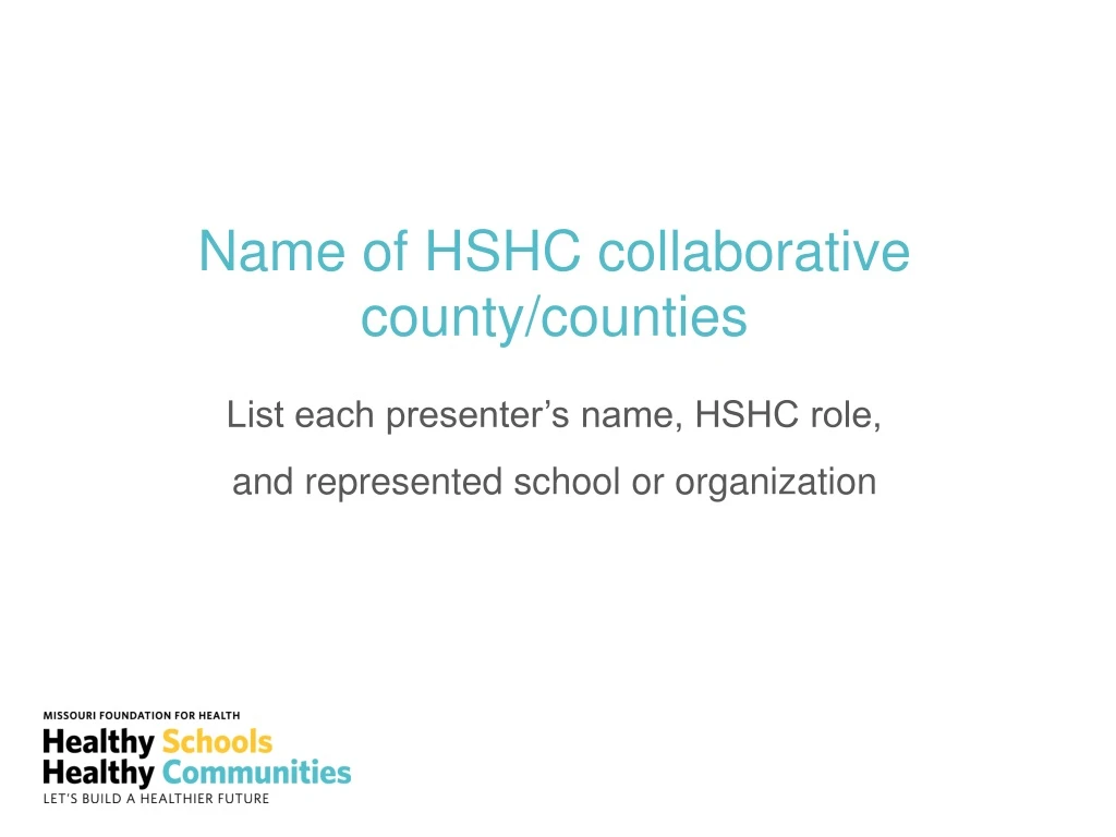list each presenter s name hshc role and represented school or organization