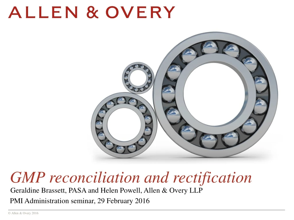 gmp reconciliation and rectification