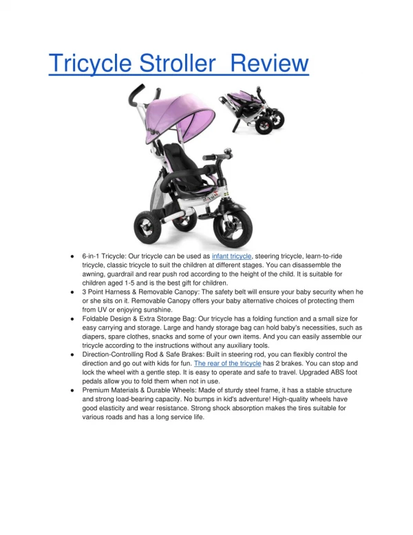Tricycle Stroller Review