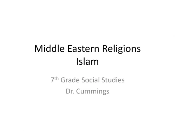 Middle Eastern Religions Islam