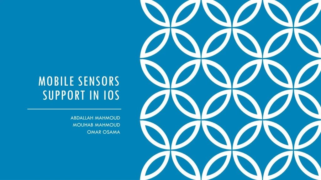 mobile sensors support in ios