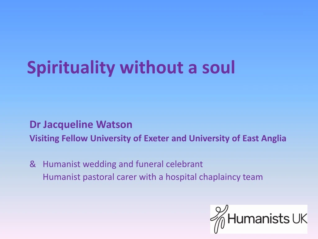 spirituality without a soul