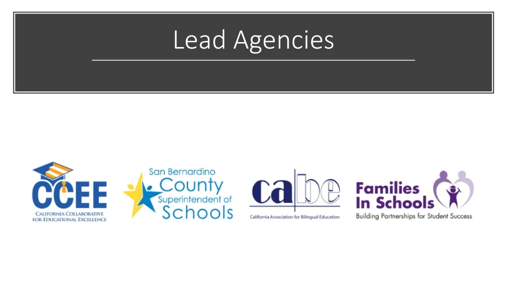 lead agencies