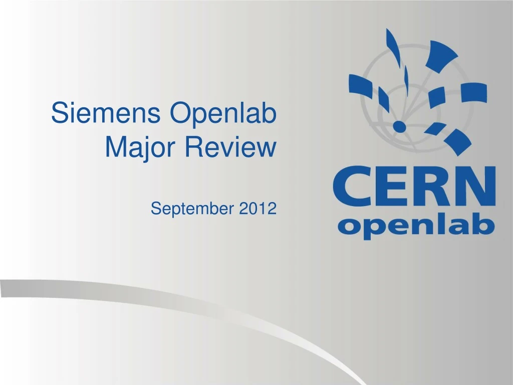 siemens openlab major review september 2012