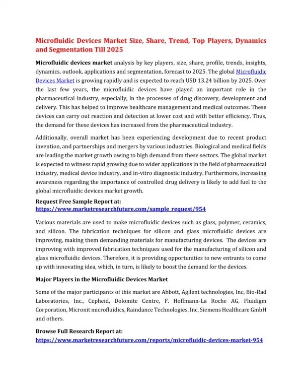 microfluidic devices market size share trend