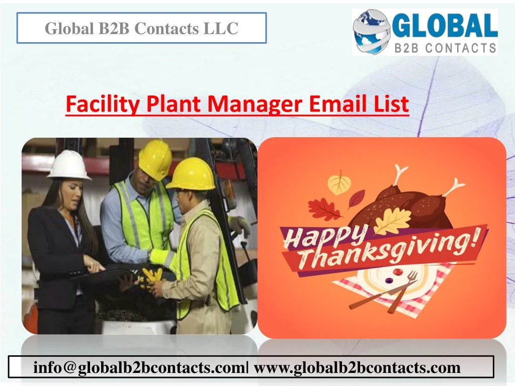 facility plant manager email list