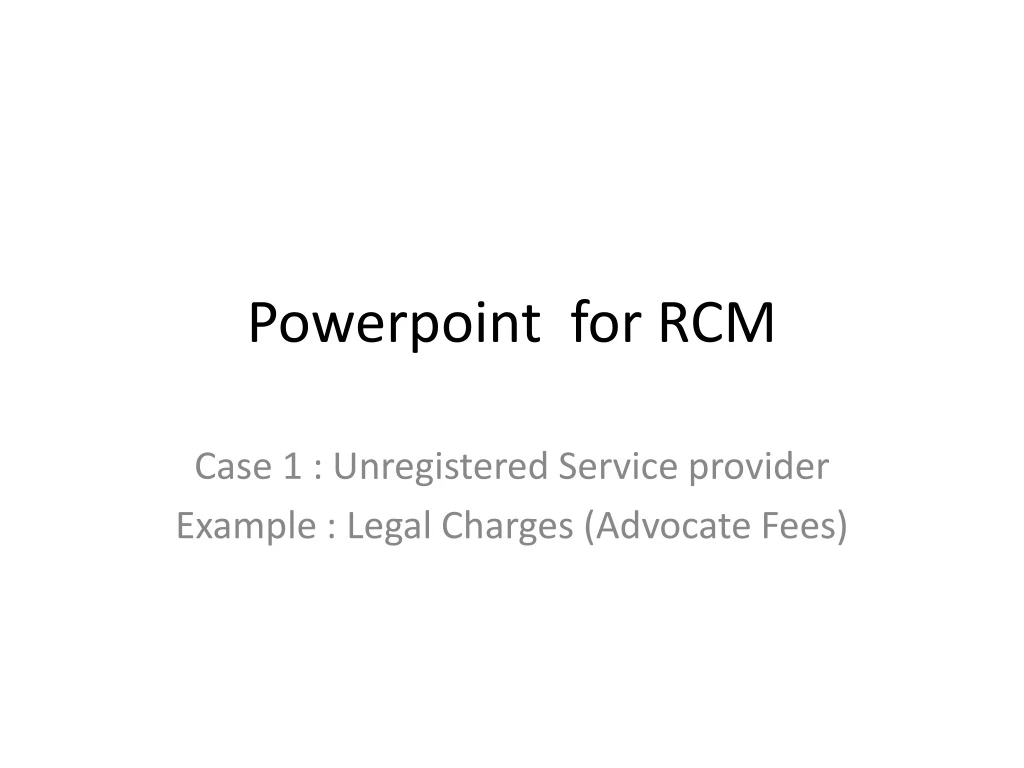 powerpoint for rcm