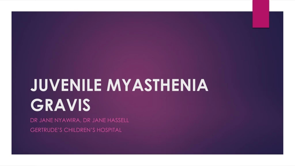 juvenile myasthenia gravis