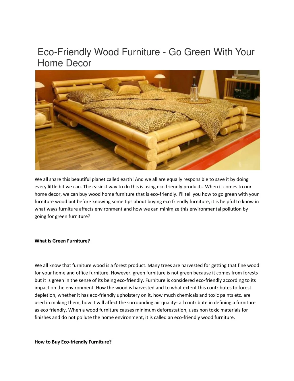 eco friendly wood furniture go green with your