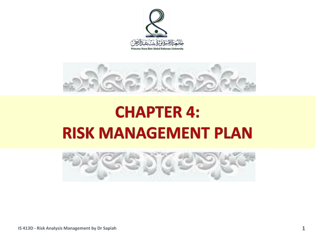 chapter 4 risk management plan