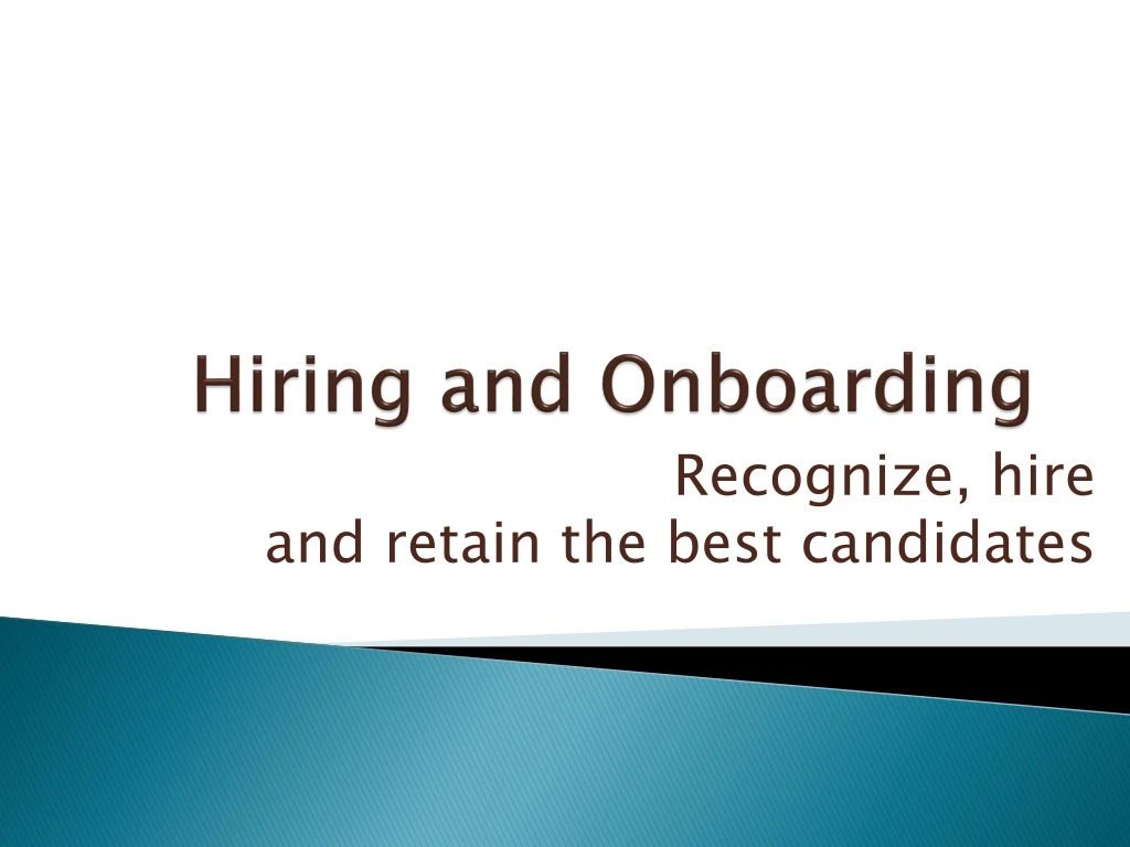 hiring and onboarding