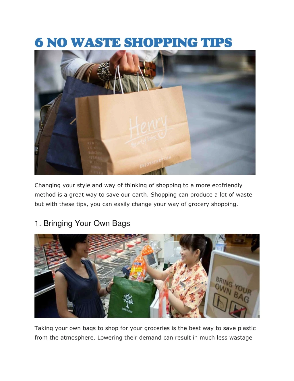 6 no waste shopping tips