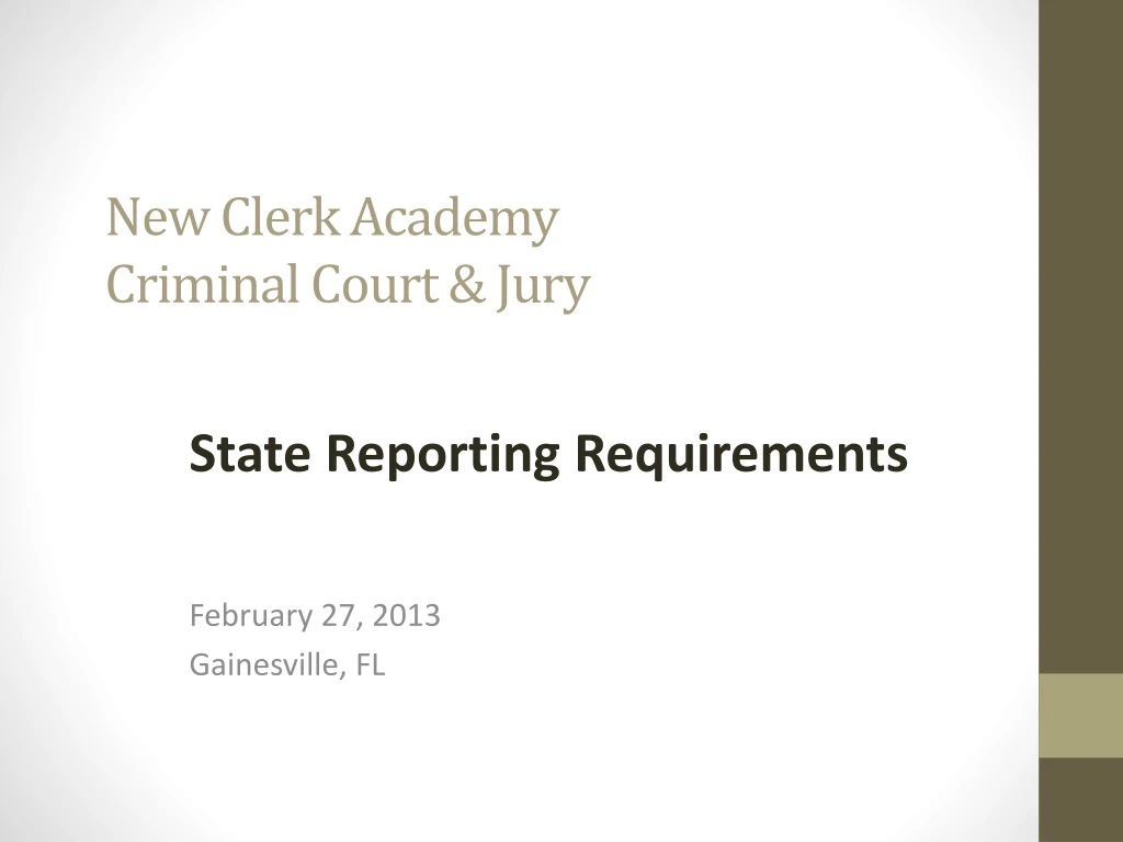 new clerk academy criminal court jury