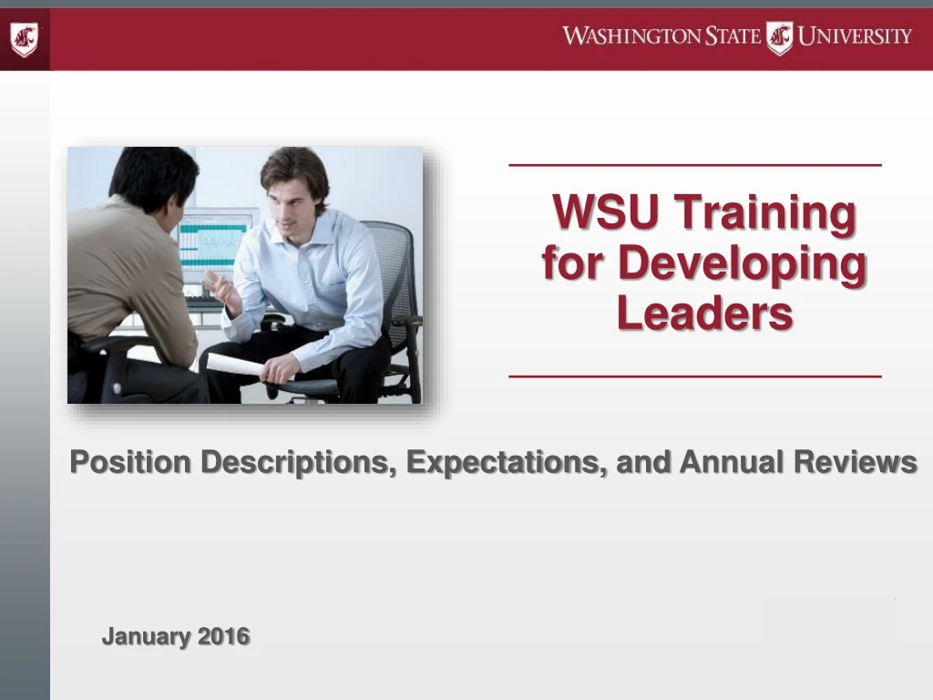 wsu training for developing leaders