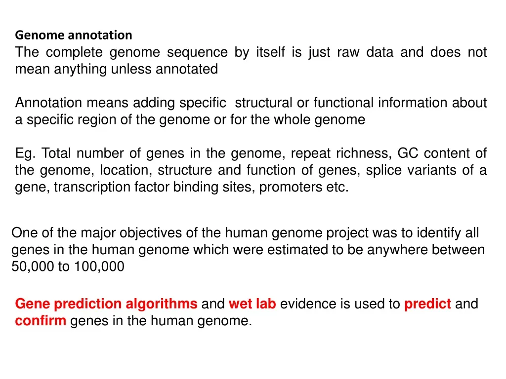 genome annotation the complete genome sequence