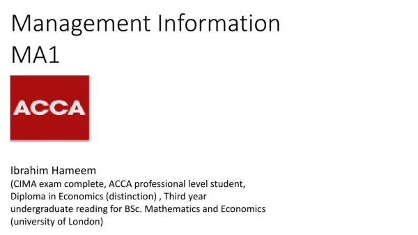 Management Information MA1