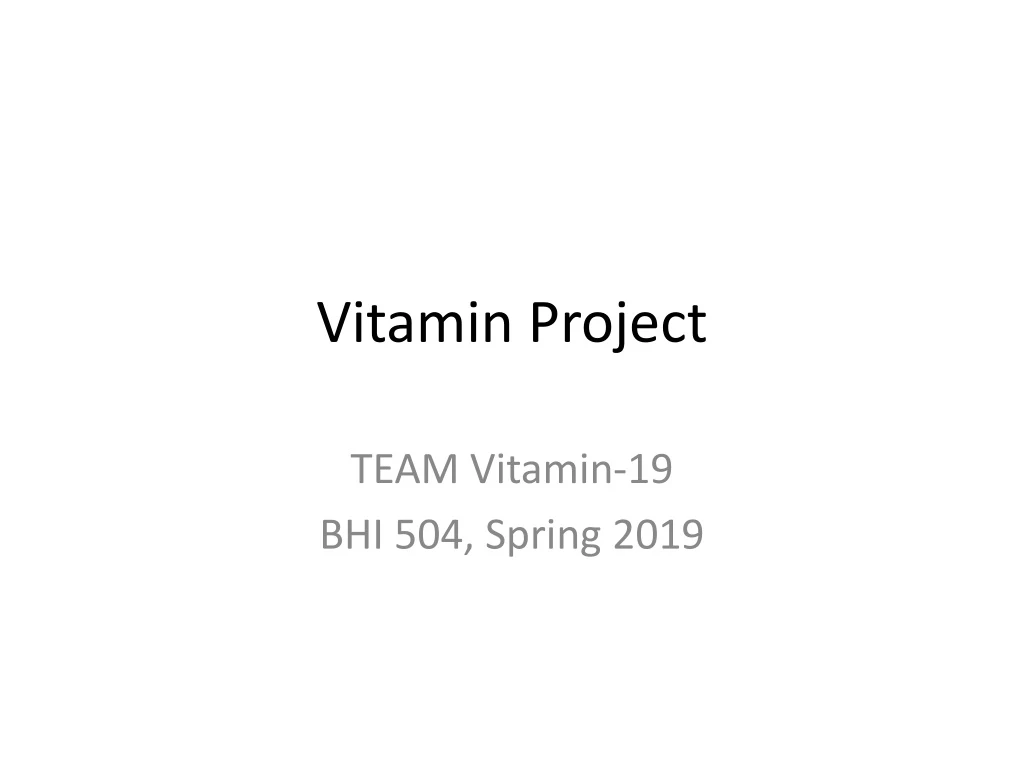 vitamin project