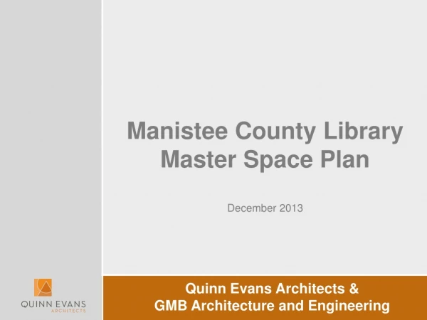Manistee County Library Master Space Plan December 2013