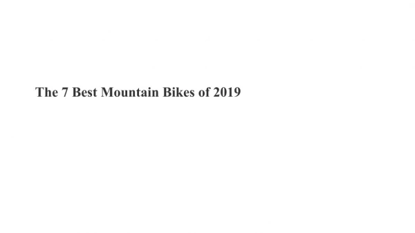 best mountain bikes 2019