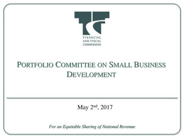 Portfolio Committee on Small Business Development