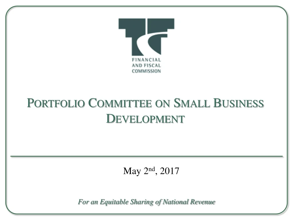portfolio committee on small business development