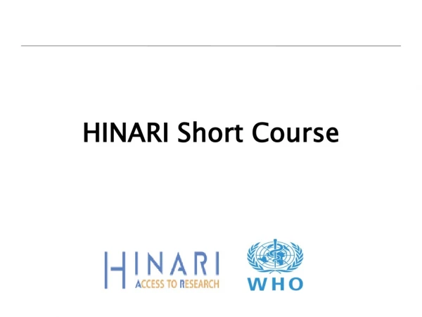 HINARI Short Course